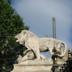 Lion terrassant un bouquetin ou un mouflon